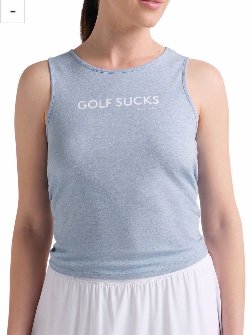 Travis Mathew Light Blue Women's 'GOLF SUCKS' Tank Top